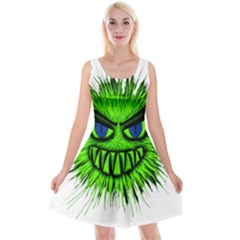 Monster Green Evil Common Reversible Velvet Sleeveless Dress by Nexatart