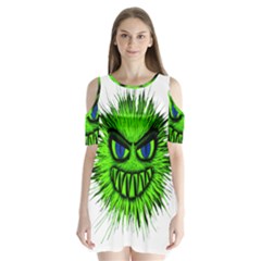 Monster Green Evil Common Shoulder Cutout Velvet  One Piece