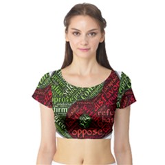 Tao Duality Binary Opposites Short Sleeve Crop Top (tight Fit)