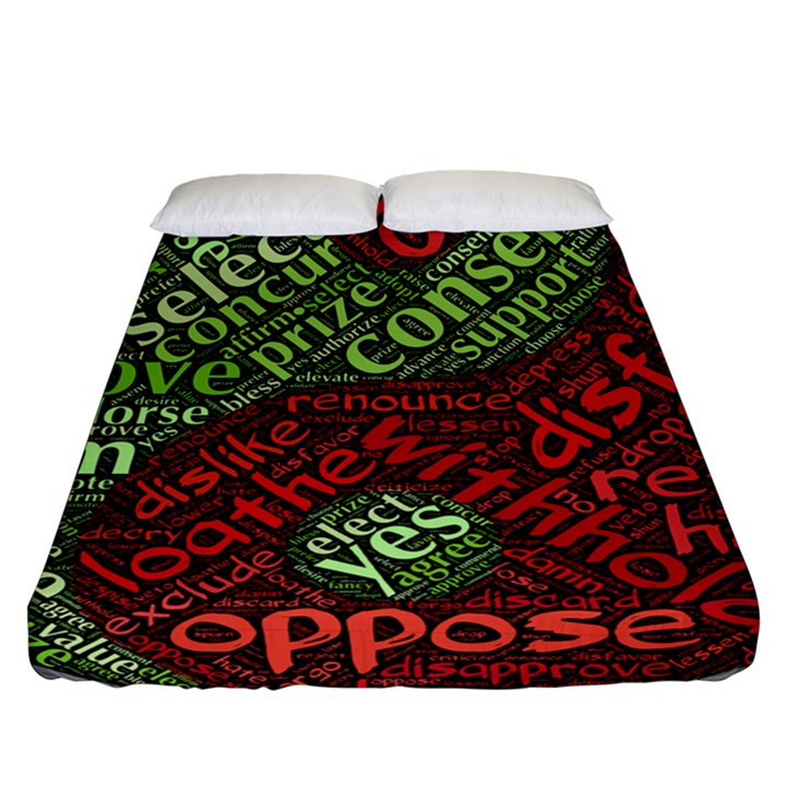 Tao Duality Binary Opposites Fitted Sheet (Queen Size)