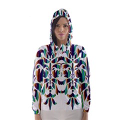 Damask Decorative Ornamental Hooded Wind Breaker (women) by Nexatart