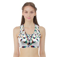 Damask Decorative Ornamental Sports Bra With Border by Nexatart