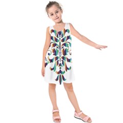 Damask Decorative Ornamental Kids  Sleeveless Dress