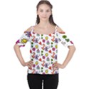 Doodle Pattern Women s Cutout Shoulder Tee View1