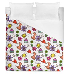 Doodle Pattern Duvet Cover (queen Size)