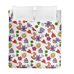 Doodle Pattern Duvet Cover Double Side (full/ Double Size)