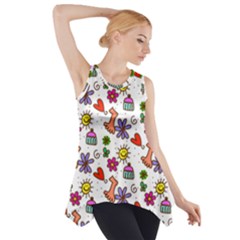 Doodle Pattern Side Drop Tank Tunic by Nexatart