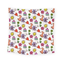 Doodle Pattern Square Tapestry (small)