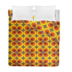 Seventies Hippie Psychedelic Circle Duvet Cover Double Side (full/ Double Size)