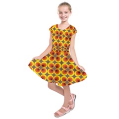 Seventies Hippie Psychedelic Circle Kids  Short Sleeve Dress