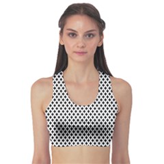 Diamond Black White Shape Abstract Sports Bra by Nexatart