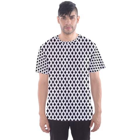 Diamond Black White Shape Abstract Men s Sport Mesh Tee by Nexatart