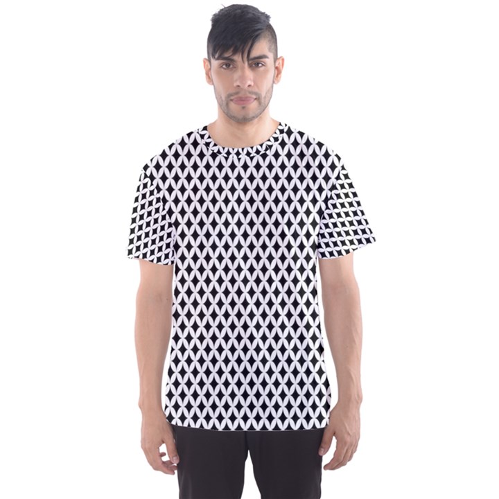 Diamond Black White Shape Abstract Men s Sport Mesh Tee