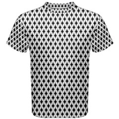 Diamond Black White Shape Abstract Men s Cotton Tee by Nexatart