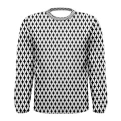 Diamond Black White Shape Abstract Men s Long Sleeve Tee by Nexatart