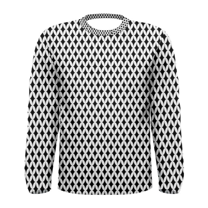 Diamond Black White Shape Abstract Men s Long Sleeve Tee