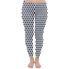 Diamond Black White Shape Abstract Classic Winter Leggings by Nexatart