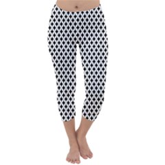 Diamond Black White Shape Abstract Capri Winter Leggings  by Nexatart