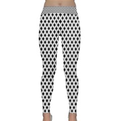 Diamond Black White Shape Abstract Classic Yoga Leggings by Nexatart