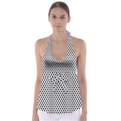 Diamond Black White Shape Abstract Babydoll Tankini Top by Nexatart