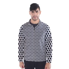 Diamond Black White Shape Abstract Wind Breaker (men) by Nexatart