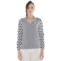 Diamond Black White Shape Abstract Wind Breaker (women) by Nexatart