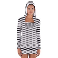 Diamond Black White Shape Abstract Women s Long Sleeve Hooded T-shirt by Nexatart