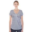 Diamond Black White Shape Abstract Short Sleeve Front Detail Top View1