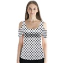 Diamond Black White Shape Abstract Butterfly Sleeve Cutout Tee  View1