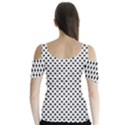 Diamond Black White Shape Abstract Butterfly Sleeve Cutout Tee  View2