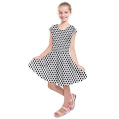 Diamond Black White Shape Abstract Kids  Short Sleeve Dress