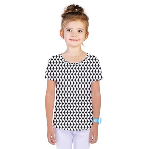 Diamond Black White Shape Abstract Kids  One Piece Tee by Nexatart