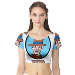 Cowboy Up Short Sleeve Crop Top (tight Fit)