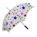 Stars Pattern Background Colorful Red Blue Pink Straight Umbrellas View2