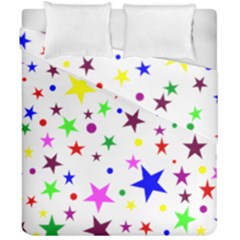 Stars Pattern Background Colorful Red Blue Pink Duvet Cover Double Side (california King Size)