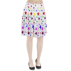 Stars Pattern Background Colorful Red Blue Pink Pleated Skirt