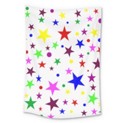 Stars Pattern Background Colorful Red Blue Pink Large Tapestry by Nexatart