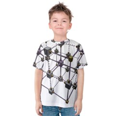 Grid Construction Structure Metal Kids  Cotton Tee