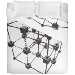 Grid Construction Structure Metal Duvet Cover Double Side (california King Size)