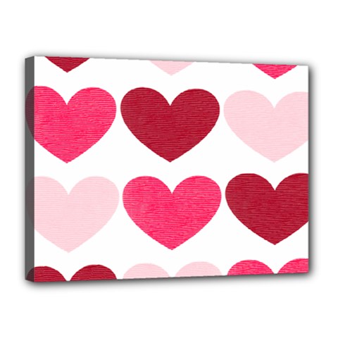 Valentine S Day Hearts Canvas 16  X 12  by Nexatart