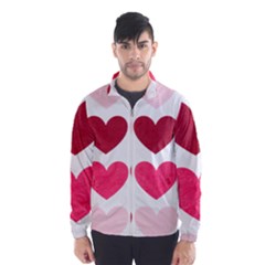 Valentine S Day Hearts Wind Breaker (men) by Nexatart