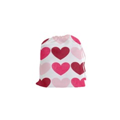 Valentine S Day Hearts Drawstring Pouches (xs)  by Nexatart