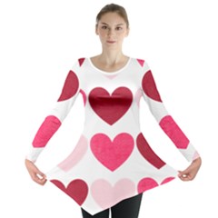 Valentine S Day Hearts Long Sleeve Tunic  by Nexatart