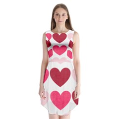 Valentine S Day Hearts Sleeveless Chiffon Dress  