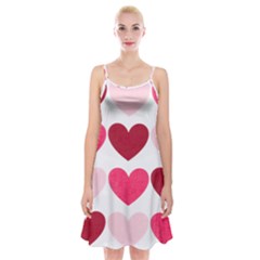 Valentine S Day Hearts Spaghetti Strap Velvet Dress by Nexatart