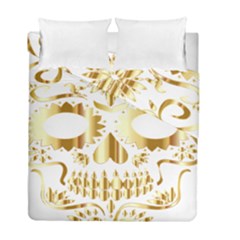 Sugar Skull Bones Calavera Ornate Duvet Cover Double Side (full/ Double Size)