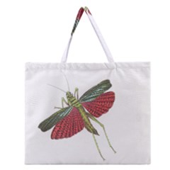 Grasshopper Insect Animal Isolated Zipper Large Tote Bag