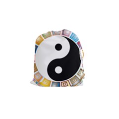 Yin Yang Eastern Asian Philosophy Drawstring Pouches (small) 