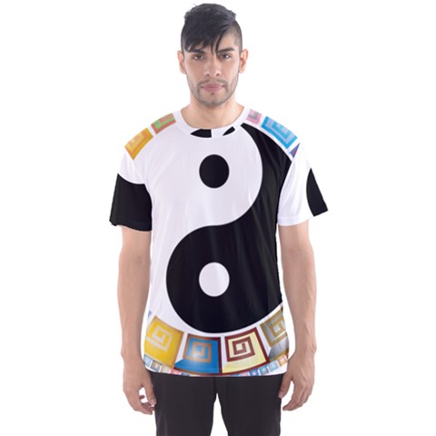 Yin Yang Eastern Asian Philosophy Men s Sport Mesh Tee by Nexatart