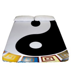 Yin Yang Eastern Asian Philosophy Fitted Sheet (queen Size)